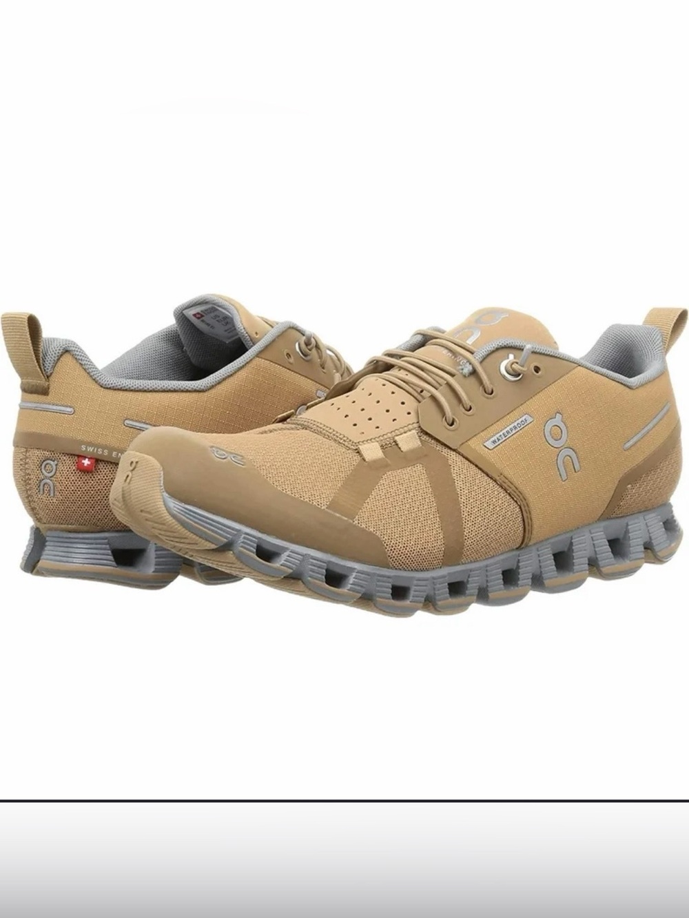 On Running Men's Cloud Waterproof Shoes - Chai / Lunar
